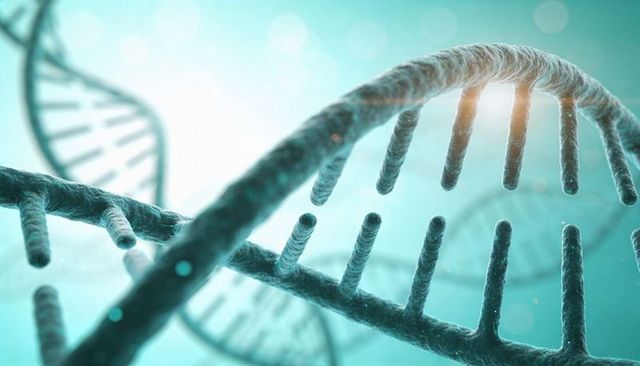 Twisting fibrous dna helix glowing in cyan nano 3d molecular visualization for biotech
