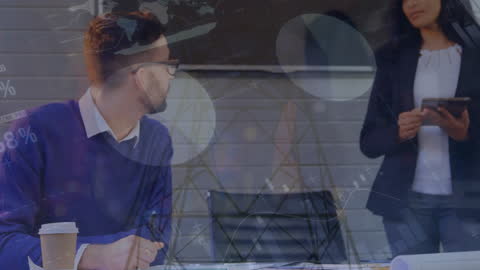 Dynamic Business Technology Concept with Abstract Overlay