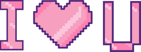 pixel art i love you graphic on transparent background - Download Free Stock Videos Pikwizard.com