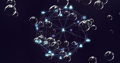 Cybernetic Network with Data Connections on Black Background - Download Free Stock Images Pikwizard.com