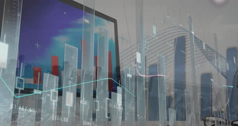 Abstract Technology Animation: Data and Cityscape Integration