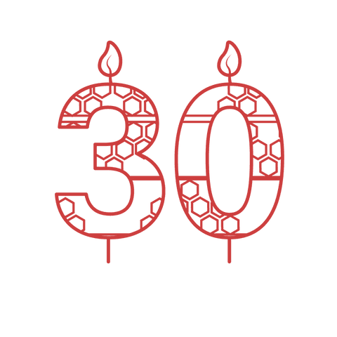 red 30th birthday celebratory candle design with transparent background - Download Free Stock Videos Pikwizard.com