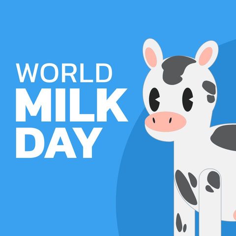 world milk day celebration with cute cow illustration - Download Free Stock Templates Pikwizard.com