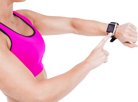 Female Athlete Adjusting Smartwatch During Workout Transparent - Download Free Stock Videos Pikwizard.com