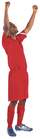 transparent football player cheering in celebration red uniform - Download Free Stock Videos Pikwizard.com