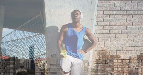 Urban Fitness Lifestyle: African American Runner Resting in City - Download Free Stock Images Pikwizard.com