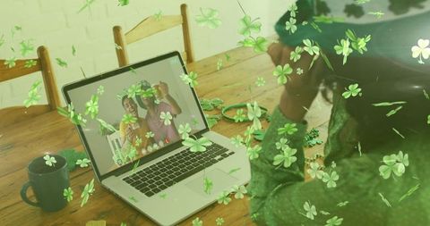 Virtual St. Patrick's Day Celebration with Shamrock Theme