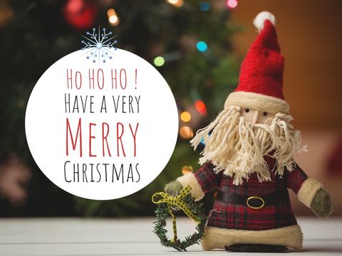 festive santa figurine with merry christmas greeting card - Download Free Stock Templates Pikwizard.com