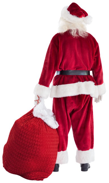 Transparent Santa Claus Carrying Sack of Gifts Back View - Download Free Stock Videos Pikwizard.com