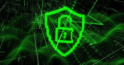Cybersecurity Concept with Green Digital Shield and Padlock - Download Free Stock Images Pikwizard.com