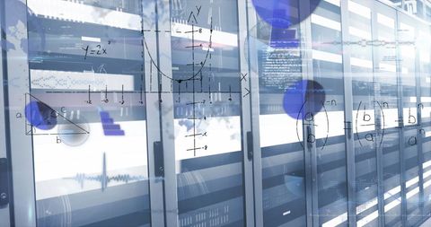 Abstract Data Visualization with Server Room - Download Free Stock Images Pikwizard.com