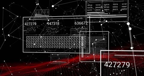 Digital Data Processing and Connectivity on Black Background - Download Free Stock Images Pikwizard.com