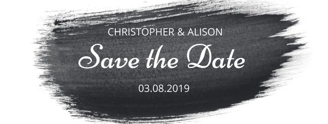 Elegant Save the Date with Black Brushstroke Design - Download Free Stock Templates Pikwizard.com