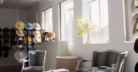 Elegantly Lit Hat Showroom Displaying Colorful Couture Collection - Download Free Stock Images Pikwizard.com
