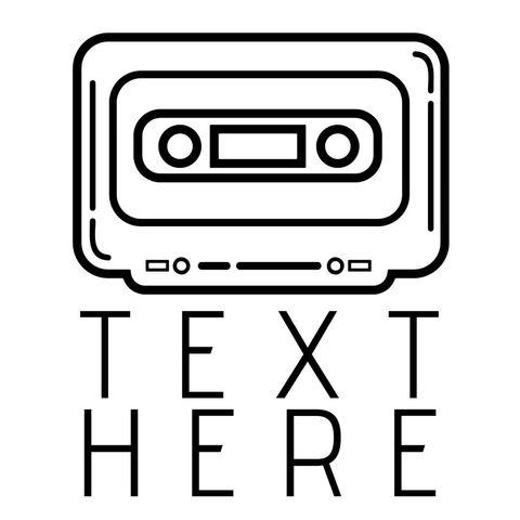 retro cassette tape design with customizable text space - Download Free Stock Templates Pikwizard.com