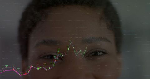 Abstract Representation of Data Processing with Digital Interface Overlay