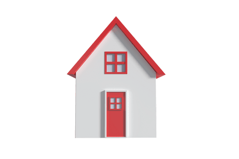 minimalist white house on transparent background with red accents - Download Free Stock Videos Pikwizard.com