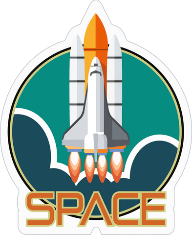transparent space shuttle badge on launch background - Download Free Stock Videos Pikwizard.com