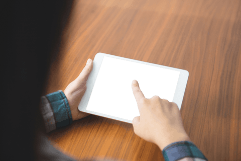 Transparent Tablet Home Use Hand Motion and Wood Surface - Download Free Stock Videos Pikwizard.com