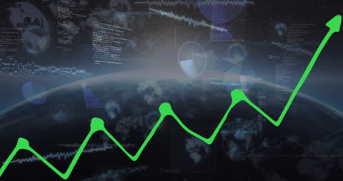 Futuristic Financial Data Processing Globe Visualization