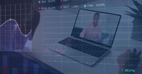 Financial Analysis with Overlapping Digital Communication - Download Free Stock Images Pikwizard.com