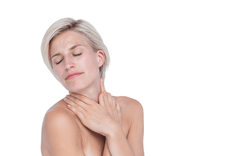 transparent relaxed woman touching neck - Download Free Stock Videos Pikwizard.com