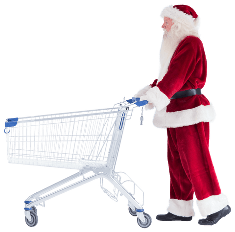 transparent santa claus pushing shopping cart for holiday shopping - Download Free Stock Videos Pikwizard.com