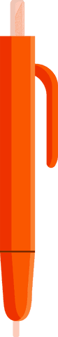 Transparent illustration orange retractable pen minimalist design