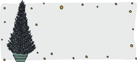 Festive fir tree with dotted background on transparent mat