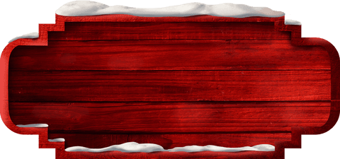 Transparent Red Wooden Sign With Snow Details for Festive Designs