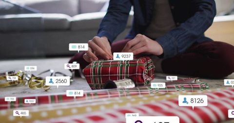 Creative gift wrapping at home with social media engagement