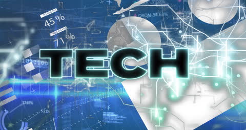 Futuristic Digital Technology Background with Globes and Data Connections