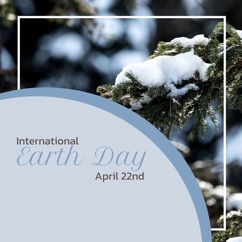 international earth day message with snowy fir branches - Download Free Stock Templates Pikwizard.com