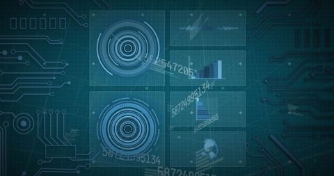 Digital Interface with Data Visualization and Technological Elements - Download Free Stock Images Pikwizard.com