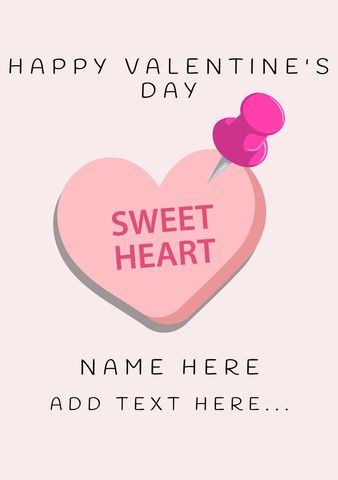 Customizable Pink Heart Valentine's Day Template with Text Options - Download Free Stock Templates Pikwizard.com