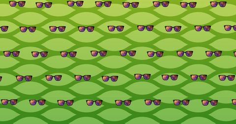 Patterned Sunglasses Overlay on Green Wavy Background - Download Free Stock Images Pikwizard.com