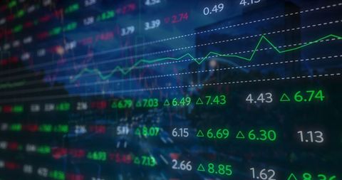 Dynamic Stock Market Data Overlaying Urban Landscape - Download Free Stock Images Pikwizard.com