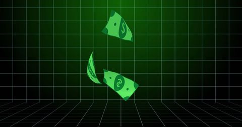 floating dollars over digital grid: economy and technology concept - Download Free Stock Images Pikwizard.com