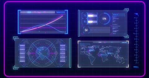 Futuristic Data Interface with Global Charts and Graphs - Download Free Stock Images Pikwizard.com