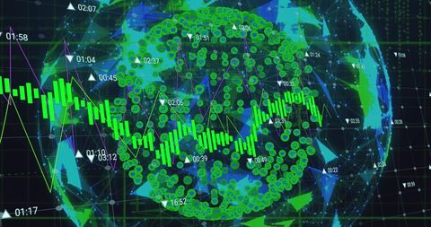 Dynamic Data Processing Over Globe with Digital Networking - Download Free Stock Images Pikwizard.com