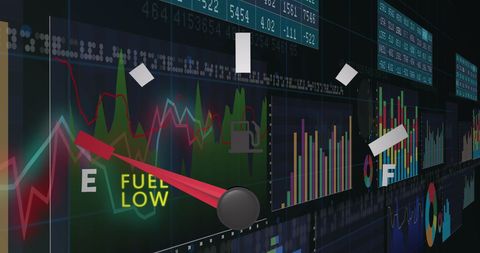 Futuristic Dashboard with Fuel Gauge and Data Visualization - Download Free Stock Images Pikwizard.com