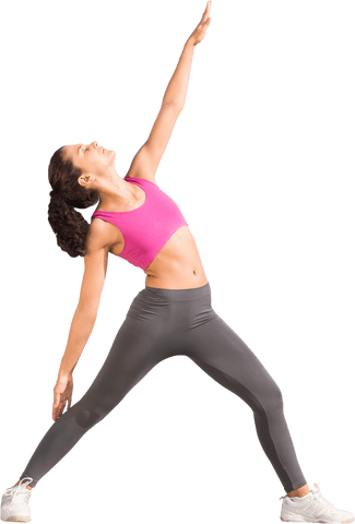 Caucasian Sportswoman Stretching Pose Transparent Background