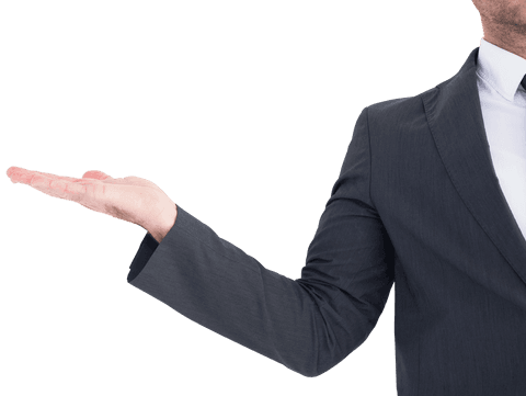 Transparent Suit-Clad Businessman Gesturing Welcome - Download Free Stock Videos Pikwizard.com