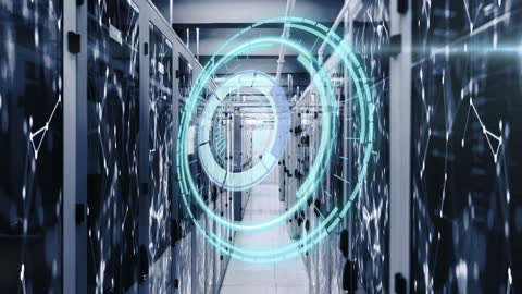 Futuristic Digital Interface in Data Center Concept