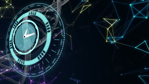 Futuristic Clock and DNA with Connected Networks