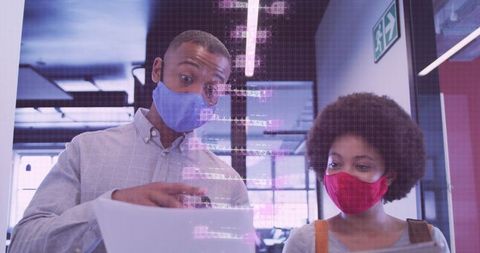 Diverse Professionals Analyzing DNA Helix in Office Setting, Science Business Concept