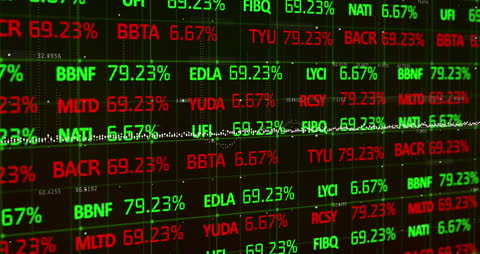 Financial Data Displaying Stock Price Fluctuations on Digital Screen