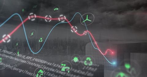 Futuristic Digital Cityscape with Data-driven Analytics Visuals - Download Free Stock Images Pikwizard.com