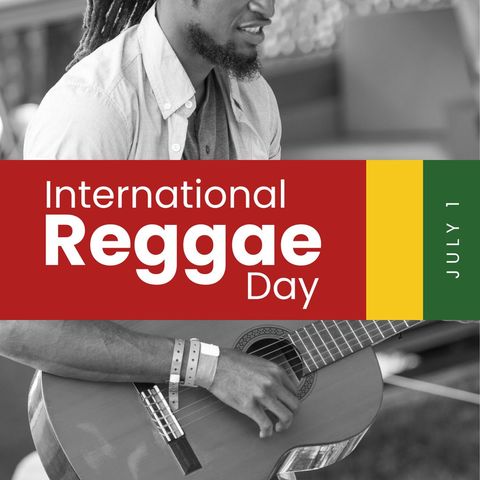 African American Guitarist Celebrating International Reggae Day - Download Free Stock Templates Pikwizard.com