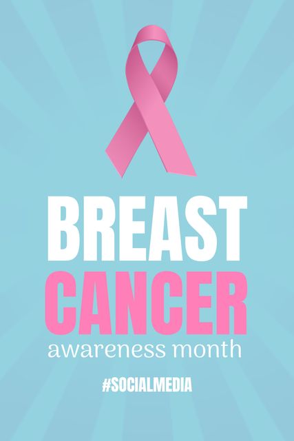 Breast Cancer Awareness Month Poster with Pink Ribbon - Download Free Stock Templates Pikwizard.com